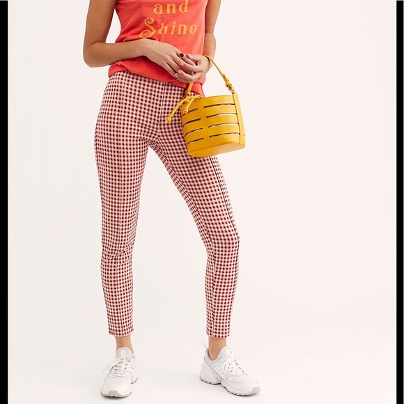 Free People Pants - Red checkered pants from Free People SZ 6